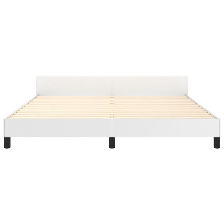 sengeramme med sengegavl 160x200 cm kunstlæder hvid