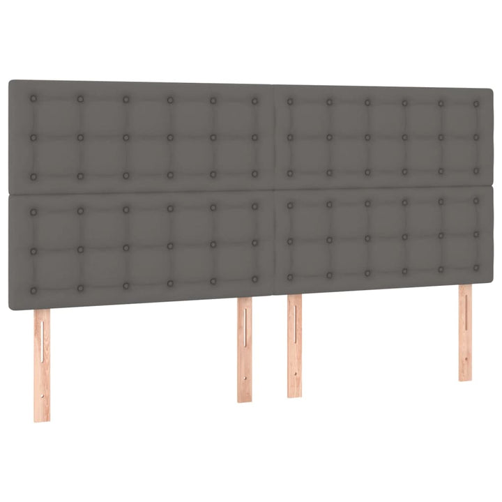 sengeramme med sengegavl 160x200 cm kunstlæder grå