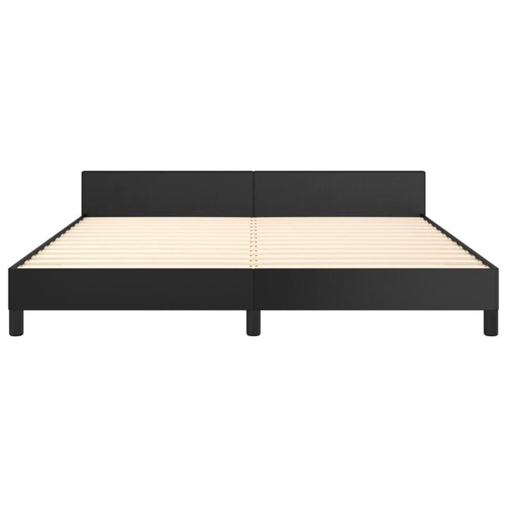 sengeramme med sengegavl 180x200 cm kunstlæder sort