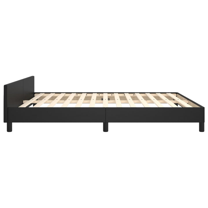 sengeramme med sengegavl 180x200 cm kunstlæder sort