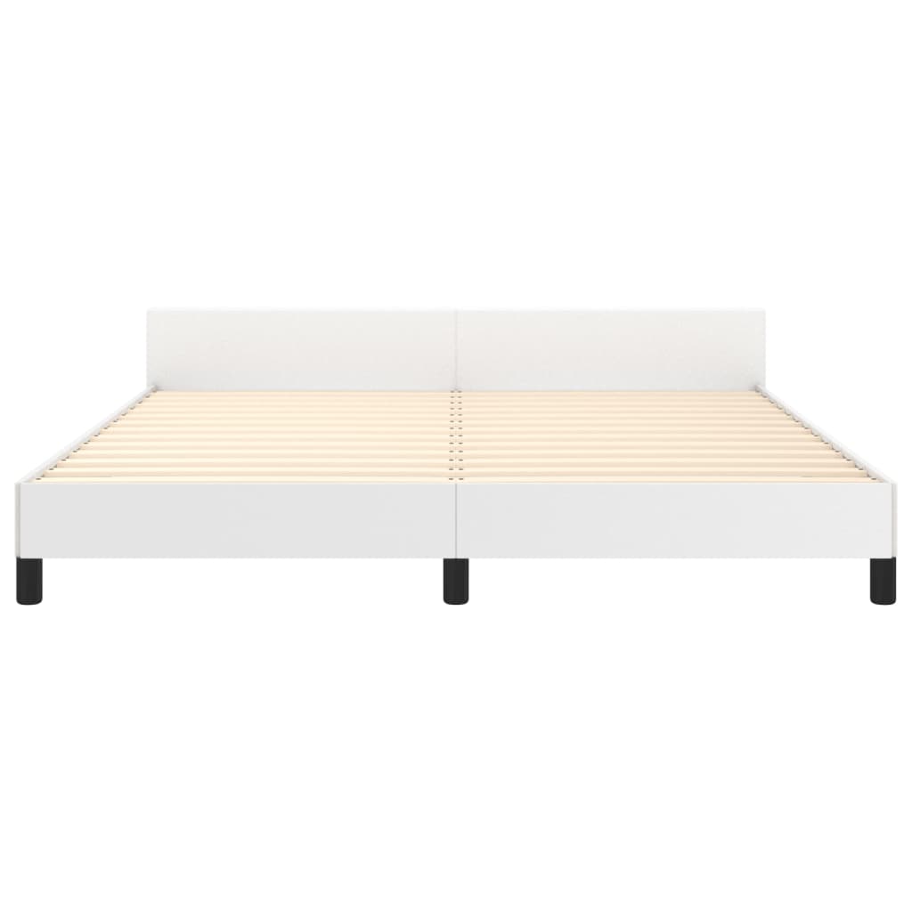 sengeramme med sengegavl 180x200 cm kunstlæder hvid