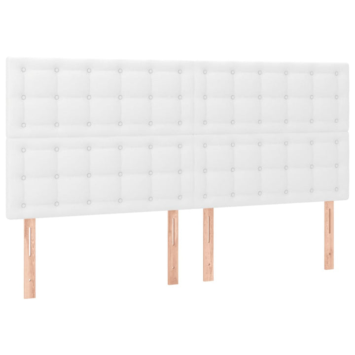 sengeramme med sengegavl 180x200 cm kunstlæder hvid