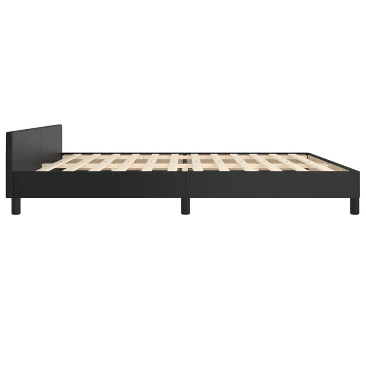 sengeramme med sengegavl 200x200 cm kunstlæder sort