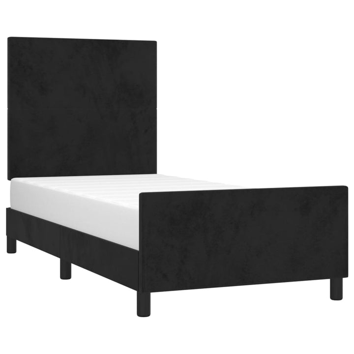 sengeramme med sengegavl 80x200 cm fløjl sort
