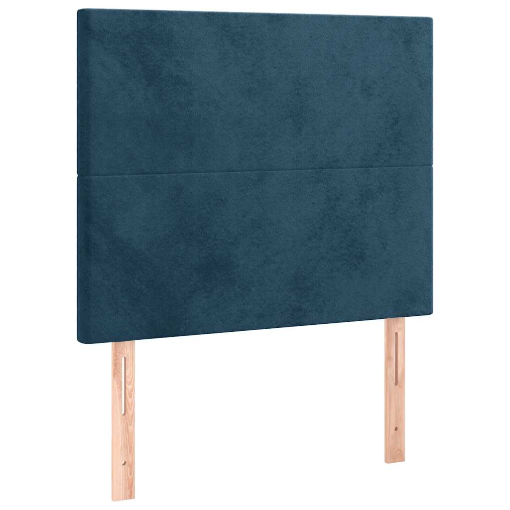 Sengeramme uden madras Mørkeblå 80x200 cm Fløjl