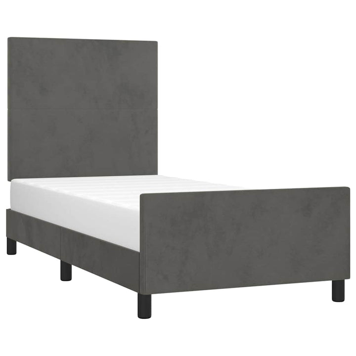 Sengeramme uden madras Mørkegrå 90x190 cm Fløjl