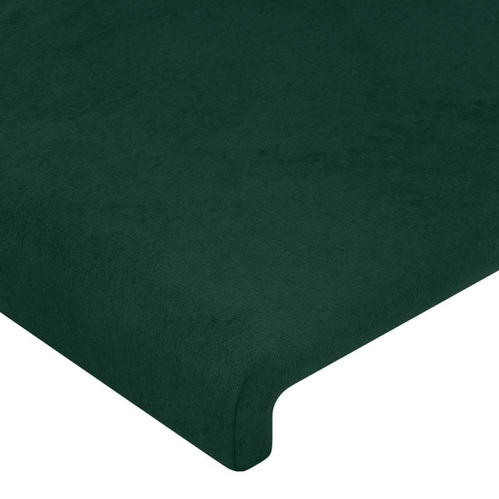 Sengeramme uden madras Mørkegrøn 90x190 cm Fløjl