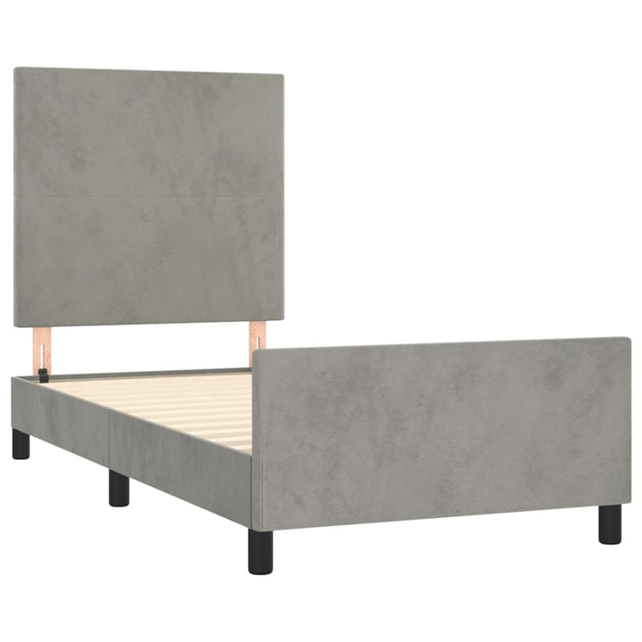 Sengeramme uden madras Lysegrå 100x200 cm Fløjl