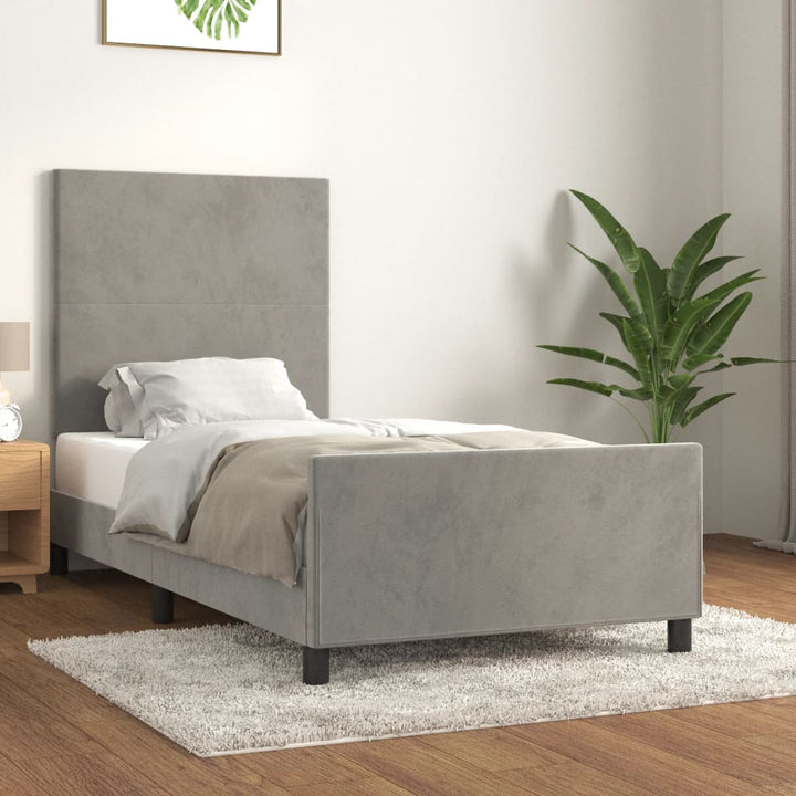 Sengeramme uden madras Lysegrå 100x200 cm Fløjl