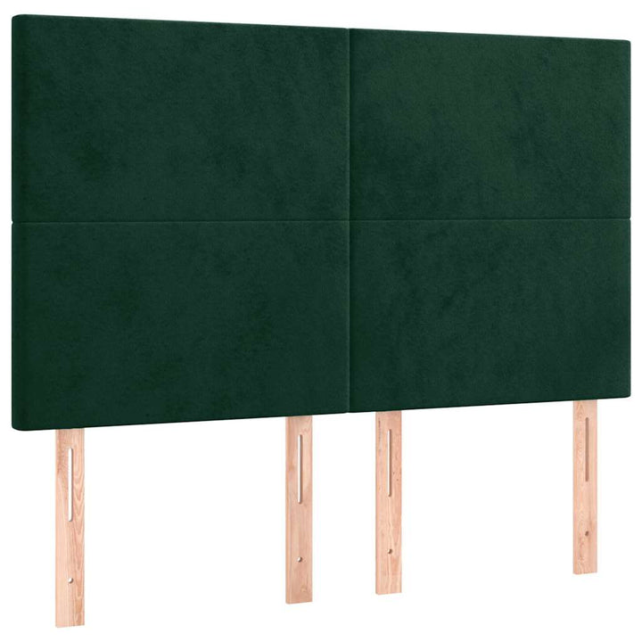 Sengeramme uden madras Mørkegrøn 140x190 cm Fløjl