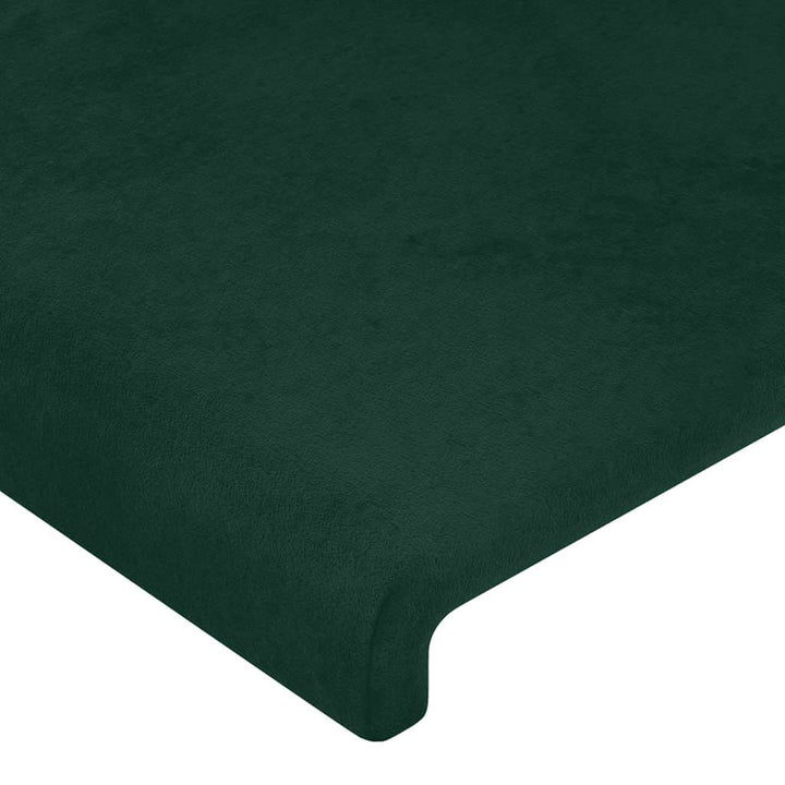 Sengeramme uden madras Mørkegrøn 140x200 cm Fløjl