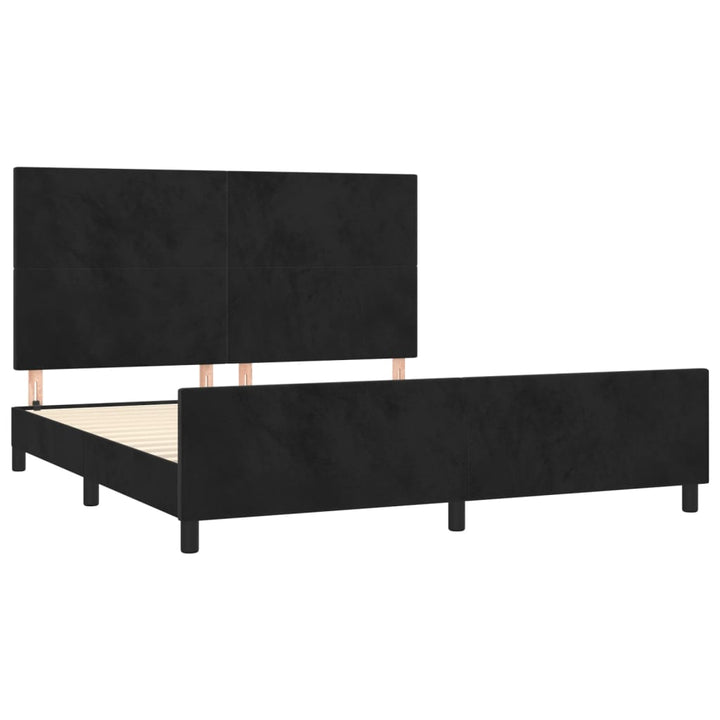 Sengeramme uden madras Sort 160x200 cm Fløjl