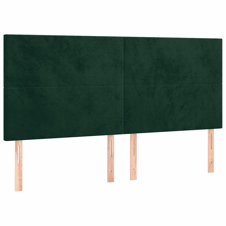 Sengeramme uden madras Mørkegrøn 160x200 cm Fløjl