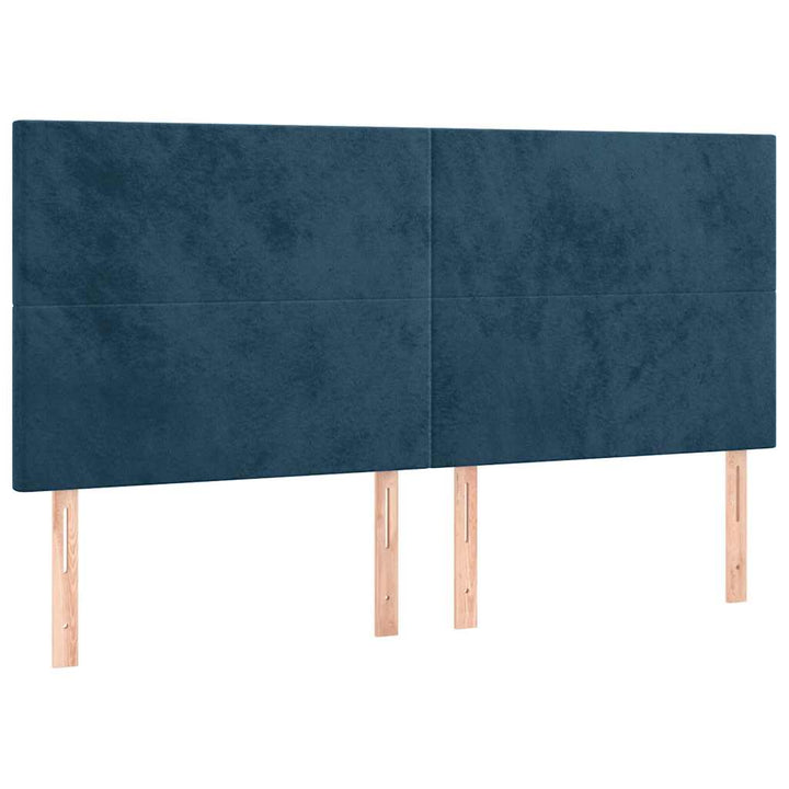 Sengeramme uden madras Mørkeblå 160x200 cm Fløjl