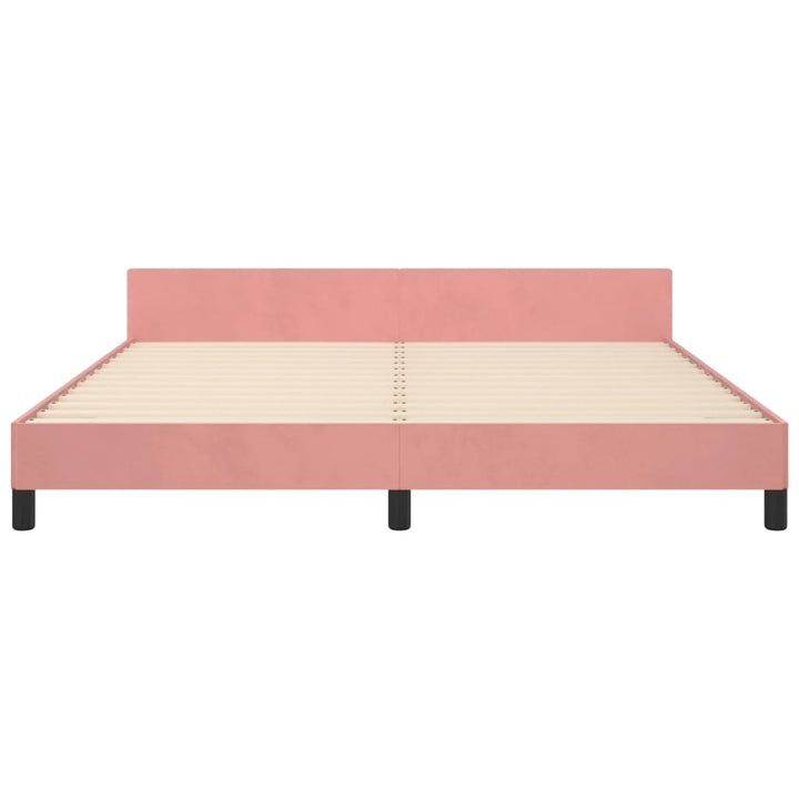 sengeramme med sengegavl 180x200 cm fløjl pink