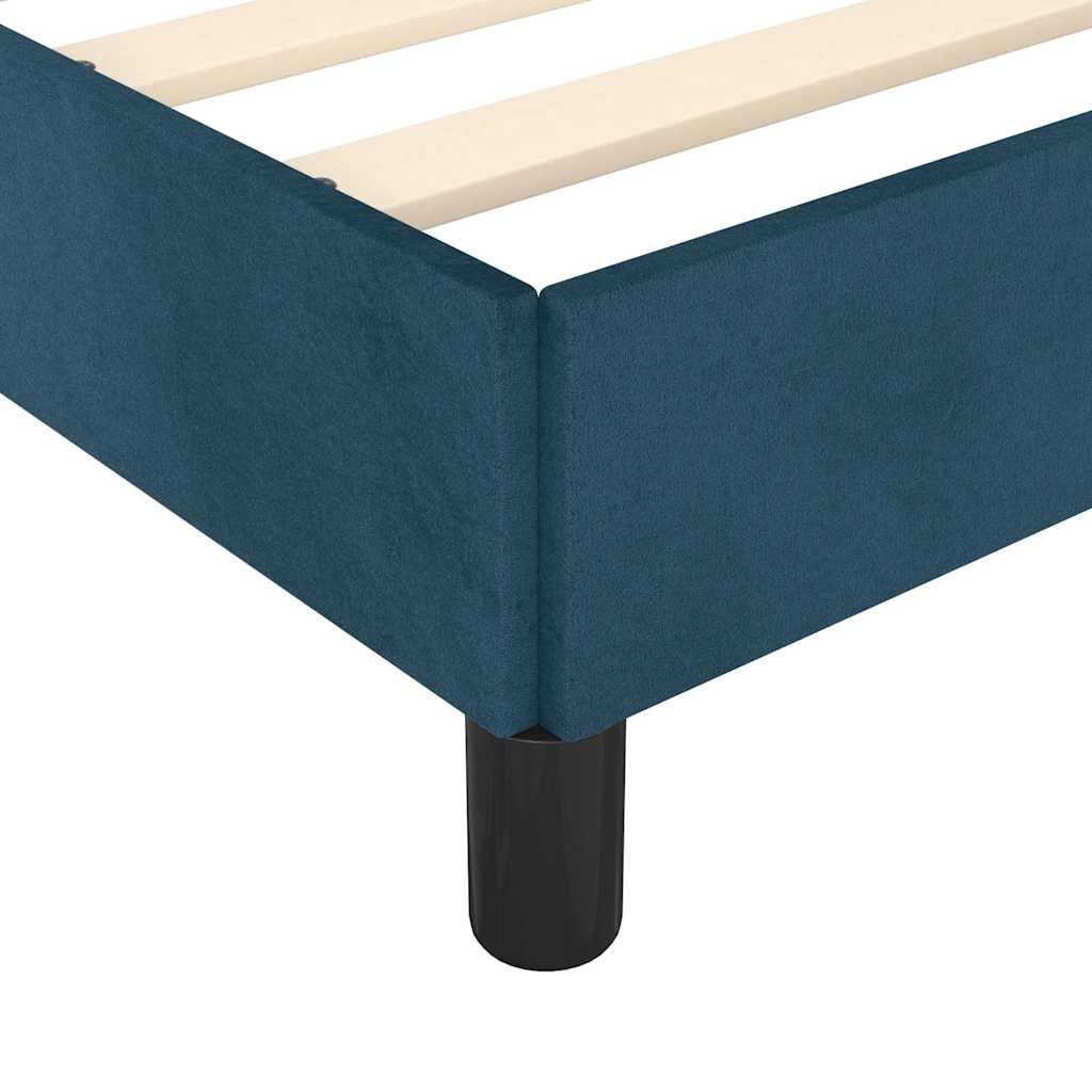 Sengeramme uden madras Mørkeblå 200x200 cm Fløjl