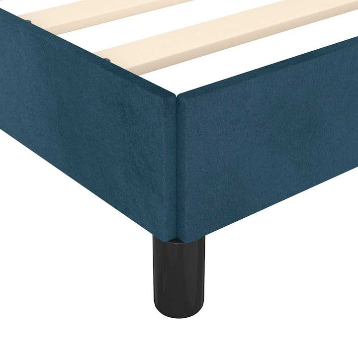 Sengeramme uden madras Mørkeblå 200x200 cm Fløjl