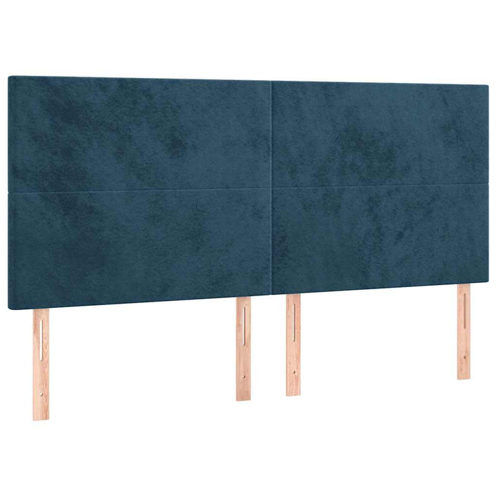 Sengeramme uden madras Mørkeblå 200x200 cm Fløjl