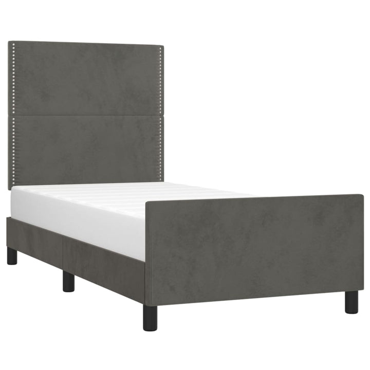 Sengeramme uden madras Mørkegrå 80x200 cm Fløjl