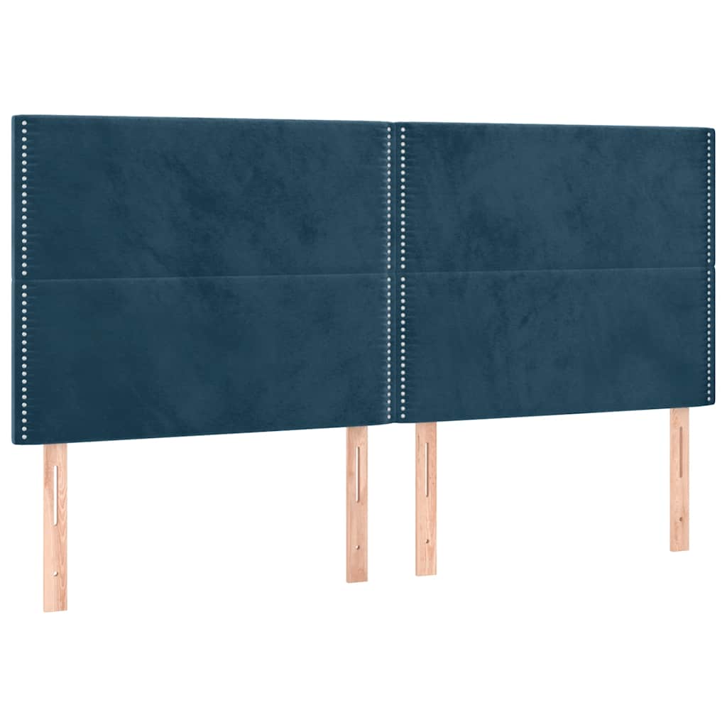 Sengeramme uden madras Mørkeblå 160x200 cm Fløjl