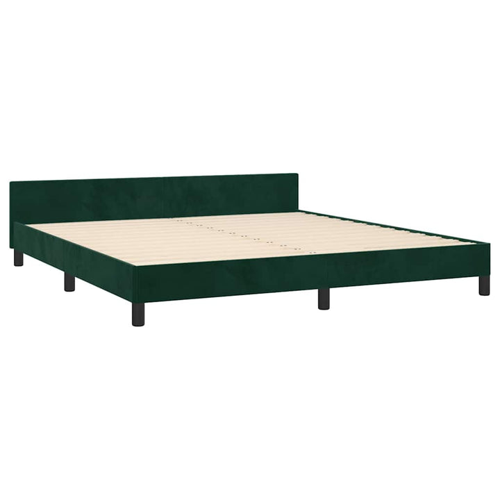 Sengeramme uden madras Mørkegrøn 200x200 cm Fløjl