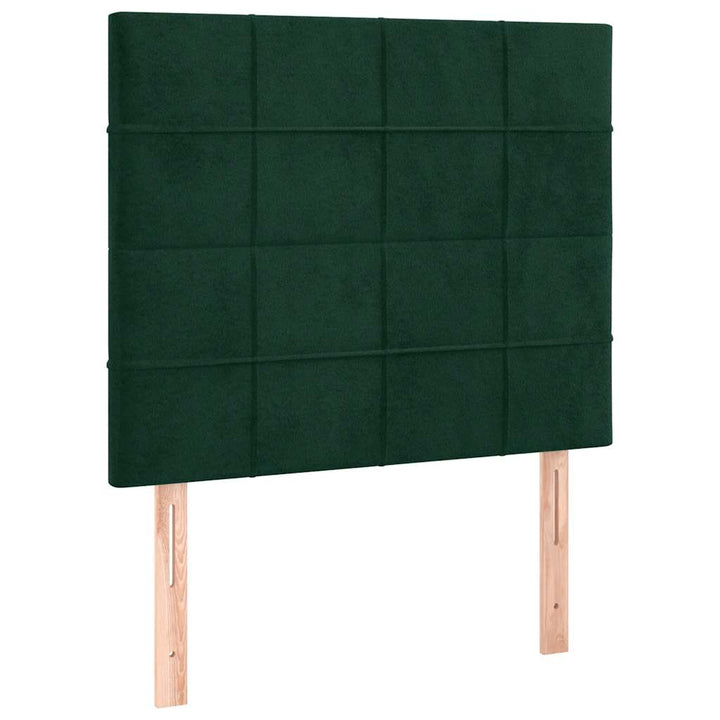 Sengeramme uden madras Mørkegrøn 90x200 cm Fløjl