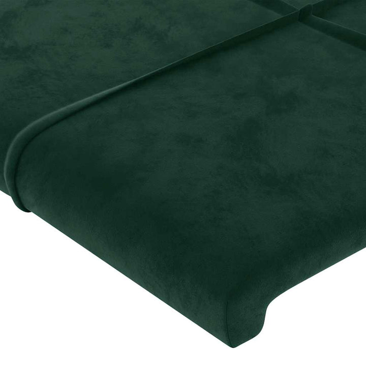 Sengeramme uden madras Mørkegrøn 90x200 cm Fløjl