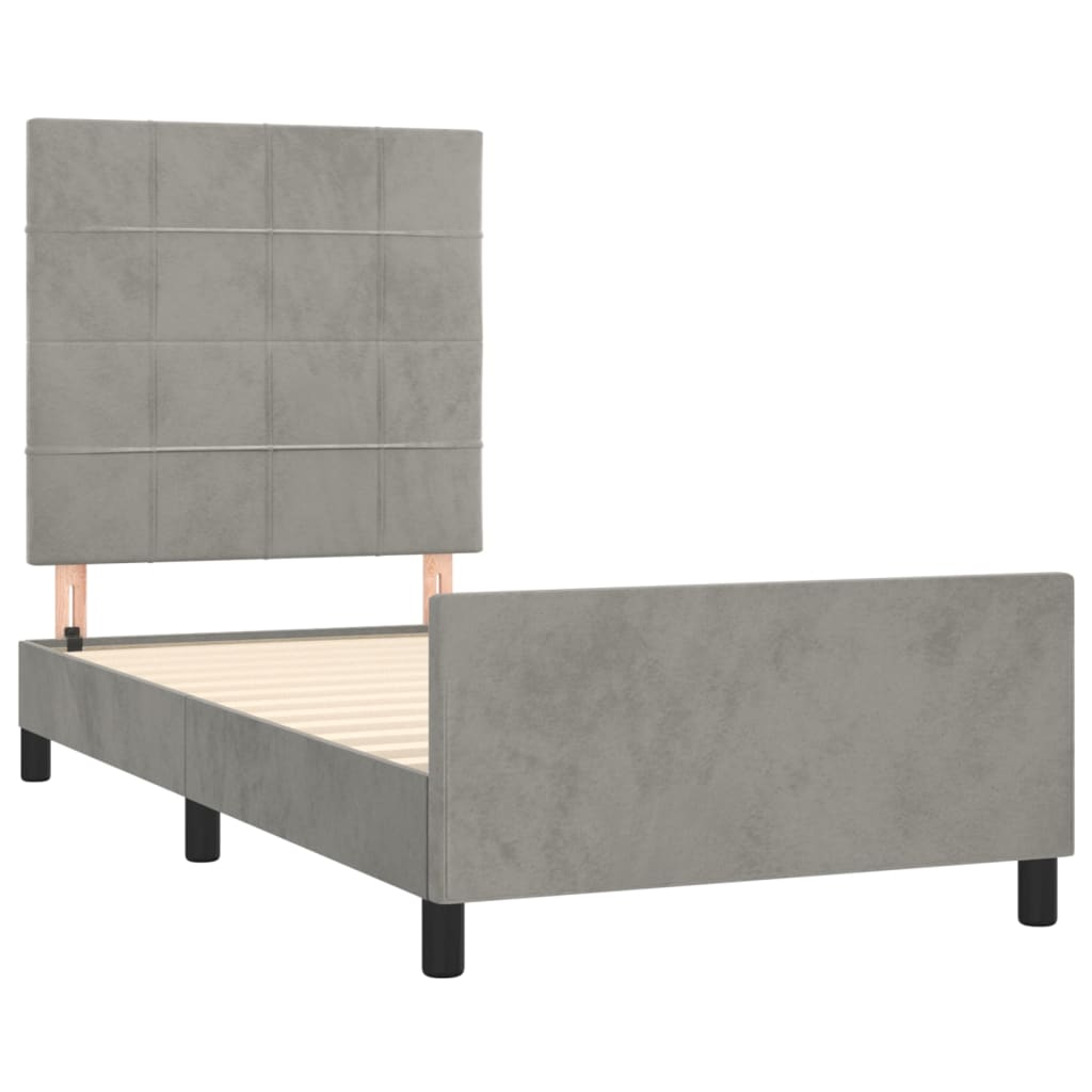 Sengeramme uden madras Lysegrå 100x200 cm Fløjl