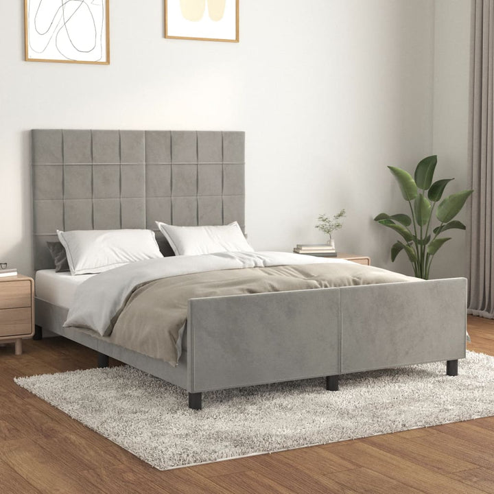 Sengeramme uden madras Lysegrå 140x190 cm Fløjl