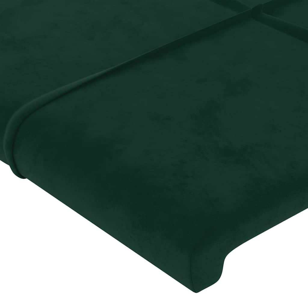 Sengeramme uden madras Mørkegrøn 160x200 cm Fløjl