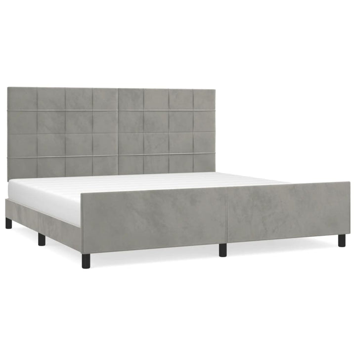 Sengeramme uden madras Lysegrå 200x200 cm Fløjl