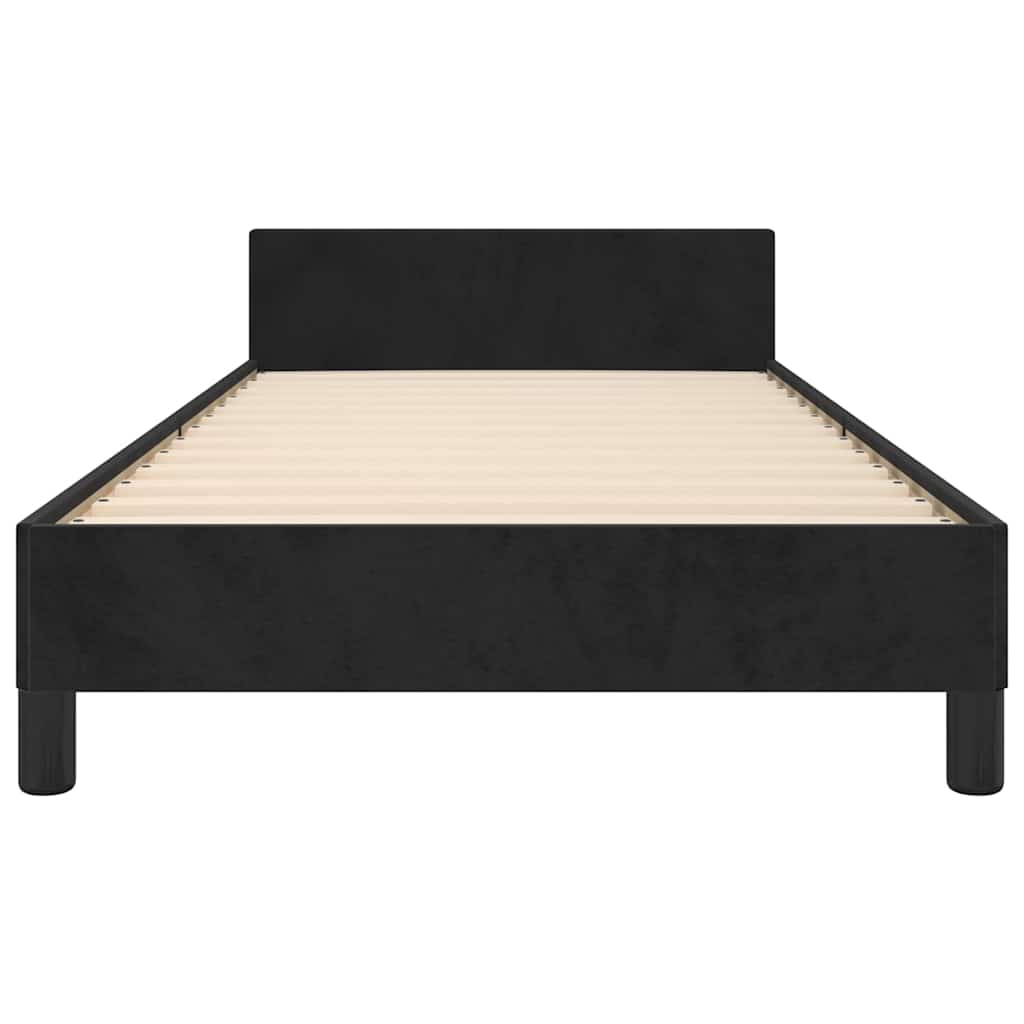 sengeramme med sengegavl 80x200 cm fløjl sort