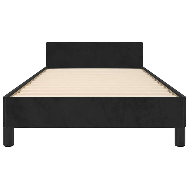 sengeramme med sengegavl 80x200 cm fløjl sort