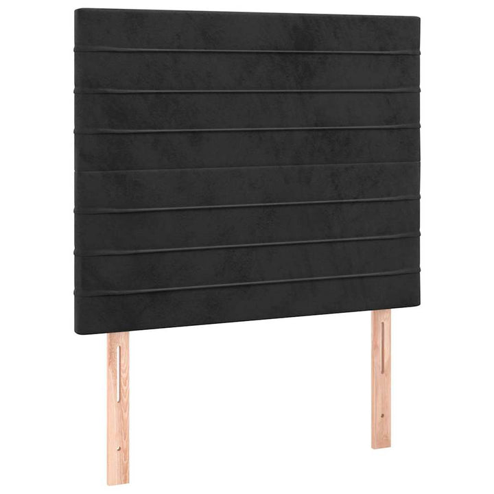 sengeramme med sengegavl 80x200 cm fløjl sort