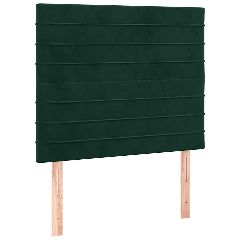 Sengeramme uden madras Mørkegrøn 80x200 cm Fløjl