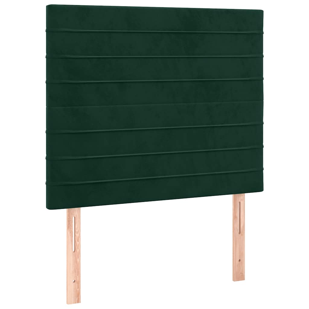 Sengeramme uden madras Mørkegrøn 120x200 cm Fløjl