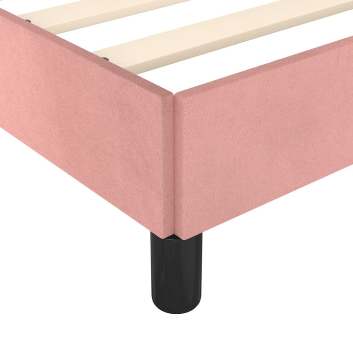 sengeramme med sengegavl 140x190 cm fløjl pink