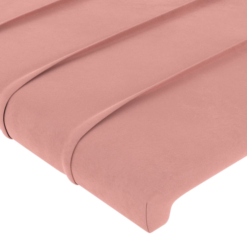 sengeramme med sengegavl 140x190 cm fløjl pink