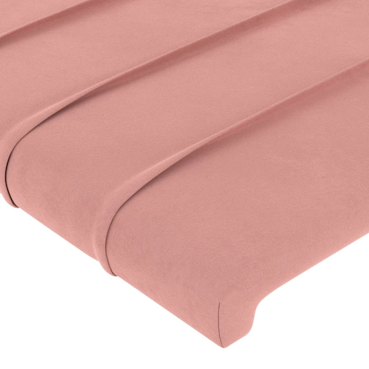 sengeramme med sengegavl 140x190 cm fløjl pink