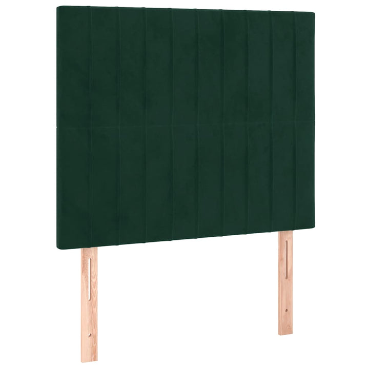 Sengeramme uden madras Mørkegrøn 80x200 cm Fløjl