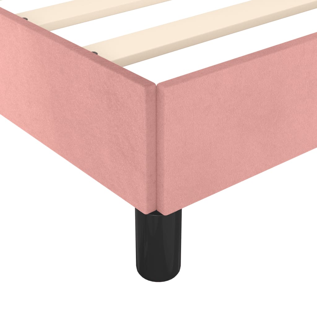 sengeramme med sengegavl 80x200 cm fløjl lyserød