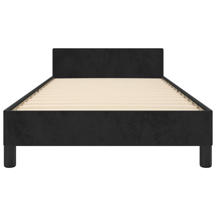 sengeramme med sengegavl 90x200 cm fløjl sort