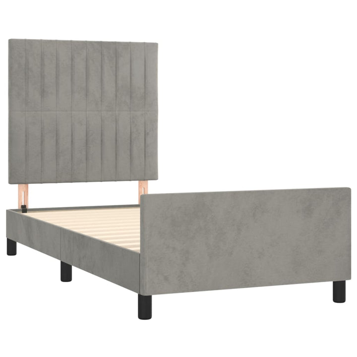 Sengeramme uden madras Lysegrå 100x200 cm Fløjl