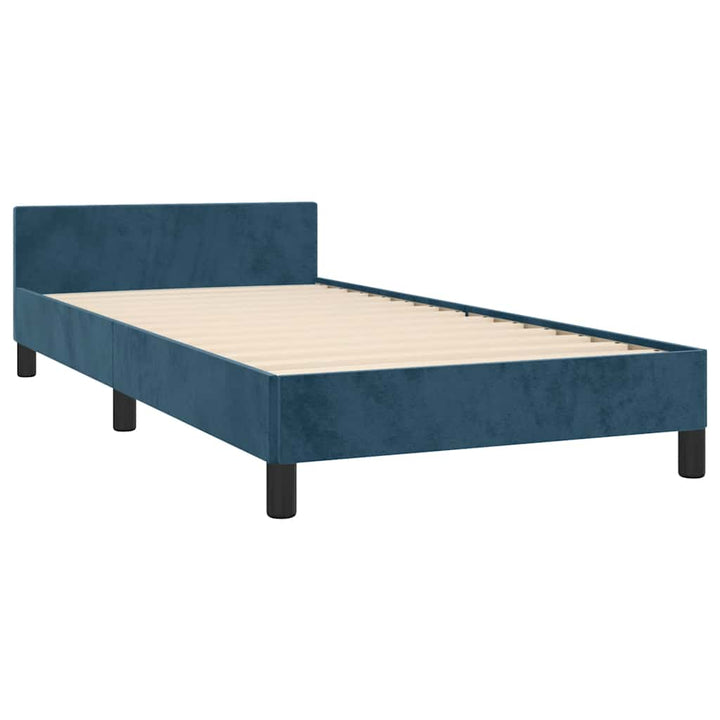 Sengeramme uden madras Mørkeblå 100x200 cm Fløjl