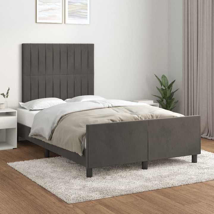 Sengeramme uden madras Mørkegrå 120x200 cm Fløjl