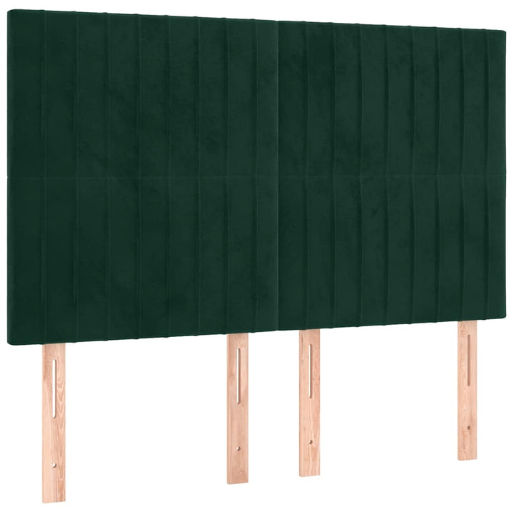 Sengeramme uden madras Mørkegrøn 140x190 cm Fløjl