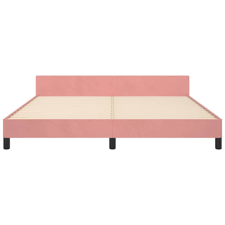 sengeramme med sengegavl 160x200 cm fløjl pink
