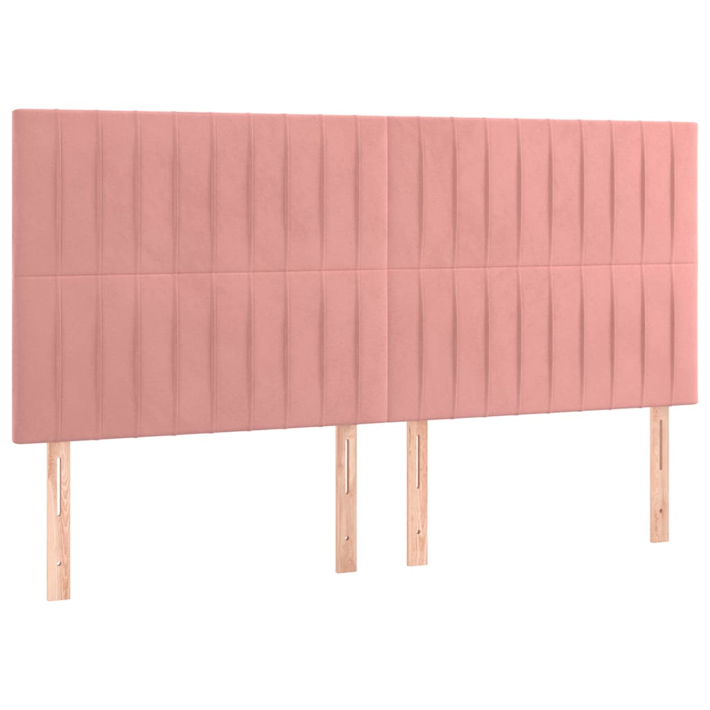 sengeramme med sengegavl 160x200 cm fløjl pink