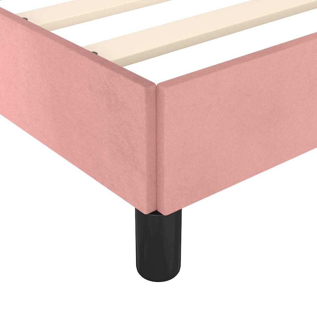 sengeramme med sengegavl 160x200 cm fløjl pink