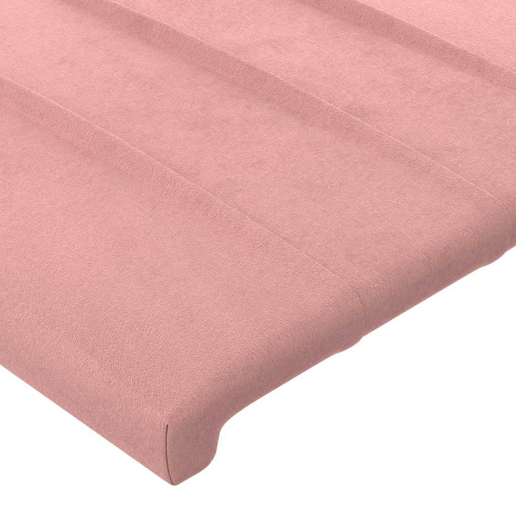sengeramme med sengegavl 160x200 cm fløjl pink